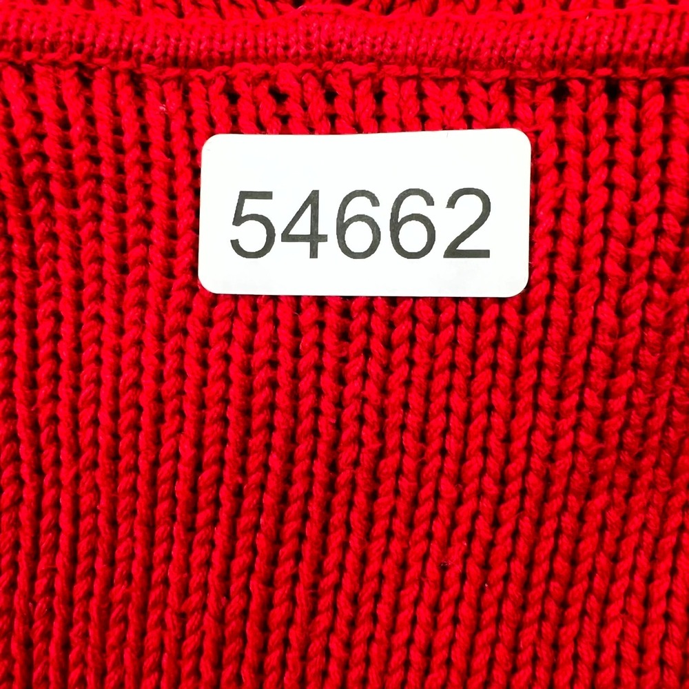 VTG Ralph Lauren Polo Jeans Co Sweater Womens M Red Knit Striped Cotton Hooded - Picture 8 of 8